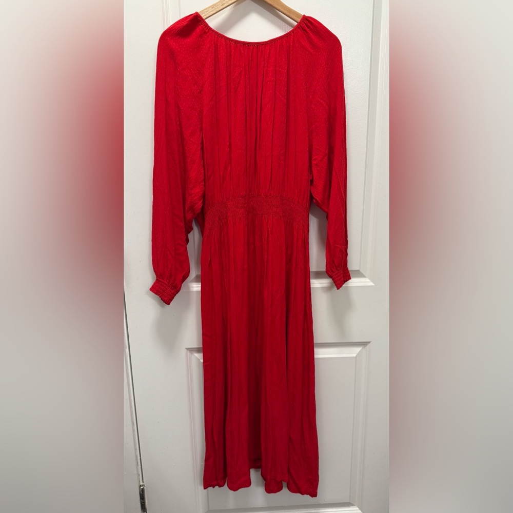 H&M Vibrant Red Long Sleeve Dress